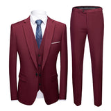 Seersucker Suit Men's Slim Fit Business Three-Piece Suit
