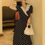 Women cottagecore Dress Summer Vintage Skirt V-neck Dress