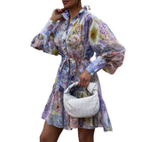 Women Bohemian Dress Spring and Summer Fashion Women's Printed Wear Clothes Dress