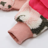 Nina Parker Camo Jacket Camouflage Lamb Wool Short Baseball Jacket