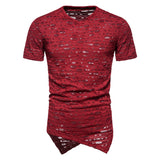 Transparent Shirt for Men Punk V-neck Short Sleeve Bottoming T-shirt