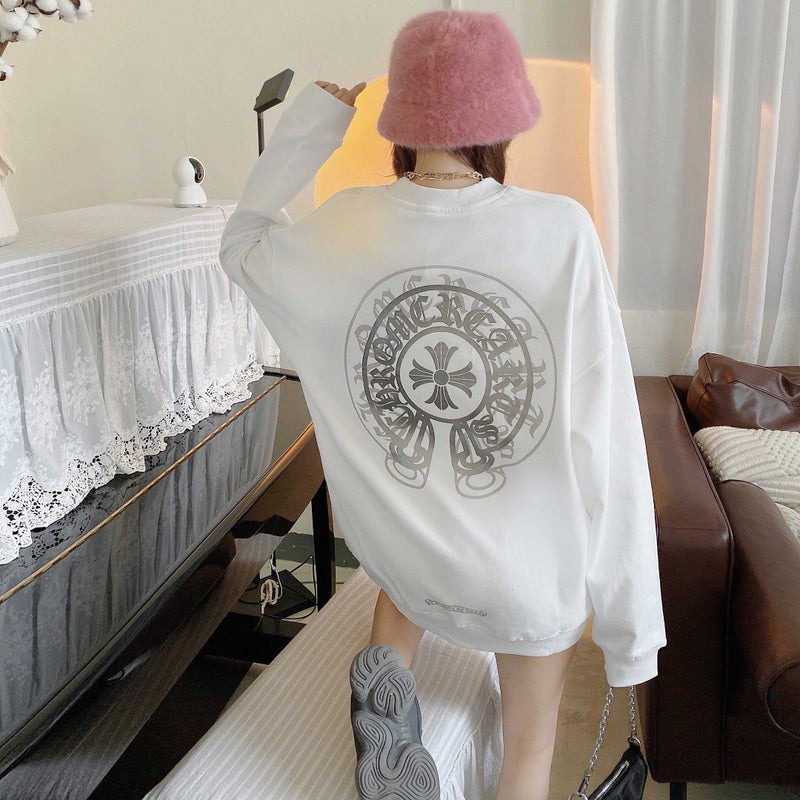 CHH Chrome Heart Sweatshirt Autumn and Winter Printed Crew Neck Sweatshirt Men and Women