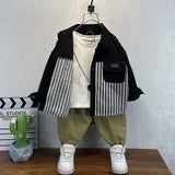 Toddler Boys Jackets Boys' Shirt Autumn Striped Coat Children