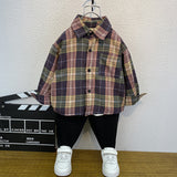 Toddler Boys Sweater Children's Clothing Boys' Plaid Shirt