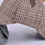 Vintage Check Baseball Cap Plaid Double Brim