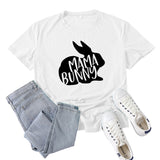 Boy Mama T Shirt Mama Bunny Pattern Printed Short Sleeve T-shirt