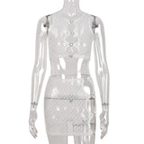 Kesha Black Dress Women's Sexy Slim-Fit See-through Hollow Jacquard Suit