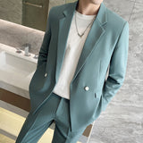Double Brewed Seersucker Suit Spring Men Leisure Suit