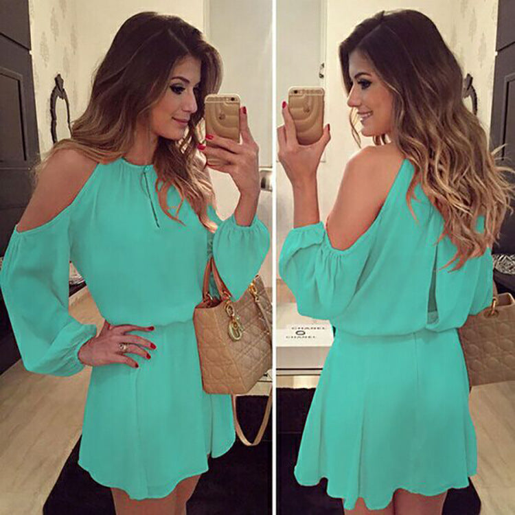 Knee Length Semi Formal Dresses for Wedding Long Sleeve Casual Solid Color Dress