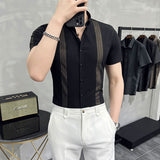 Men 'S Shirt Summer Thin Men 'S Color Matching Short Sleeve Shirt