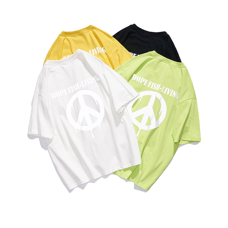 Couple's Reflective Short-Sleeved T-shirt Men's Summer Half Sleeve Couple's Tops Casual T-shirt Internet Celebrity Trendy T