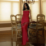 Music Festivals Rave Outfits Dress Spring/Summer Sexy Suspenders Backless Shoulder Slim Fit Slit Dress