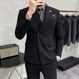 Double Brewed Seersucker Suit Men's Casual Esmoquin