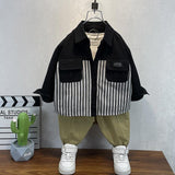 Toddler Boys Jackets Boys' Shirt Autumn Striped Coat Children