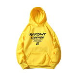 Slogan Graphic Hoodie Blue Printed Coat
