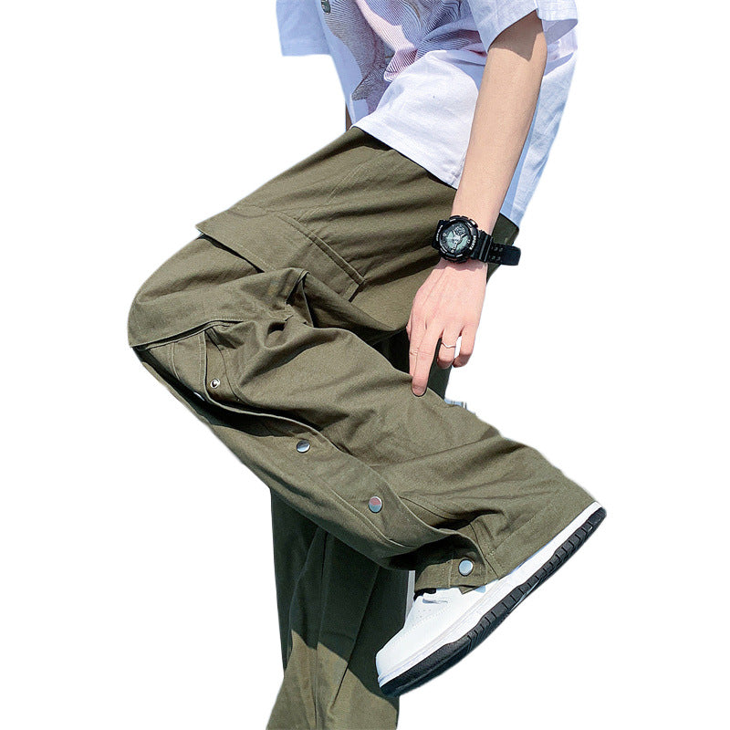 Men Cargo Pants Workwear Pants Men's Summer Casual Straight Trousers