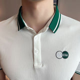 Men Short Sleeve T-Shirt Embroidery Top T-shirt