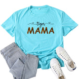 Boy Mama T Shirt Leopard Mama Letter Print T-shirt