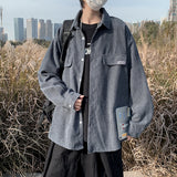 Corduroy Patch Jacket Vintage Corduroy Shirt Men's Loose Casual