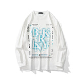 Slogan Graphic Hoodie round Neck Pullover Long Sleeve T-shirt