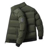 Men's Autumn Winter Coat Stand-up Collar Cotton-Padded Clothes Leisure plus Size Cotton Jacket
