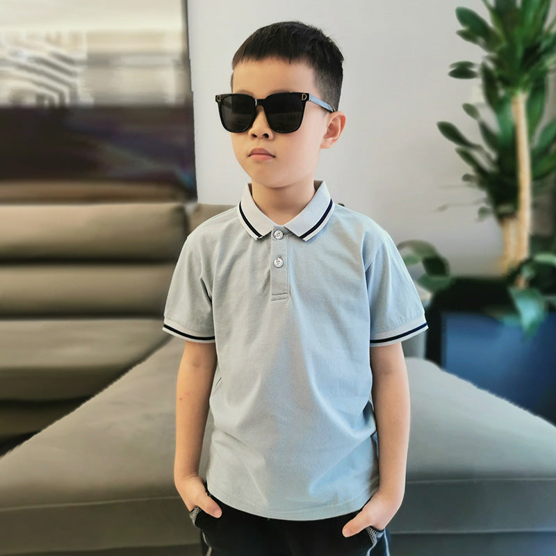 Children Boy Polo Shirts Summer Boys Short Sleeve Lapel T-shirt Short Sleeve