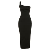 Music Festivals Rave Outfits Dress Summer Sexy One-Shoulder Backless Slim Fit Sheath Dress
