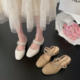 Nude Pumps Block Heel Sandals Summer Vintage High Heels