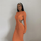 Women Top & Skirt 2 Piece Set Autumn and Winter Vest round-Neck Long-Sleeved Dress Two-Piece Set