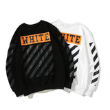 Off White Long Sleeve Round Neck Neck Fleece Sweatshirts Autumn and Winter Pullover and Fleece Sweater