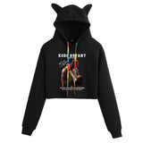 In Memory of Kobe Hoodie Kobe Peripheral Printed Women's Navel Cat Ears Hooded Sweater