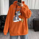 Tom and Jerry Hoodie Autumn Cartoon Printed Sweater Hooded Top