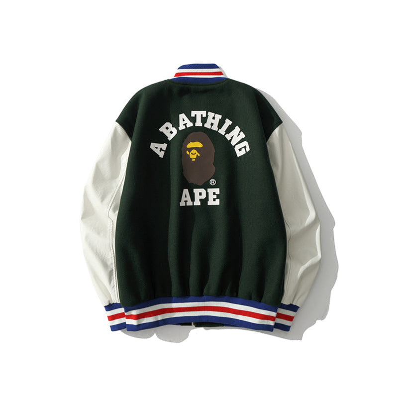BAPE Varsity Jacket Embroidered Woolen Baseball Jacket Men's Jacket