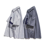 Men T Shirt Summer Casual Tops Men's Clothes Summer Wear Retro Men's Lapel Shirt Casual Loose Striped Color Matching Shirt Fashion