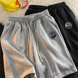 Summer Men Shorts Retro Simple Solid Color Sports Shorts