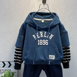 Toddler Boys Sweater Boy's Hoody Spring and Autumn Clothes Children Fake Two Pieces