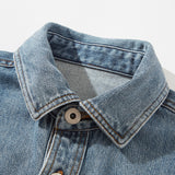 Denim Shirts Retro Light Blue Trendy Heavy Autumn and Winter