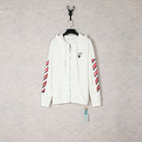 Off White Zipper Hoodie Autumn and Winter Off Color Gradient Arrow Cardigan Zipper Hooded Sweater