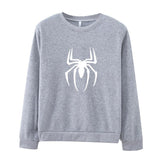 Men Spider Hoodie Crew Neck Sweater Fleece Spider-Man Print