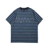 Men T Shitrs Wave Print round Neck Short Sleeve Retro T-shirt