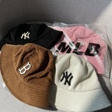 Yankee and Dogers Bucket Hat Autumn and Winter Vintage Corduroy Bucket Hat Bucket Hat
