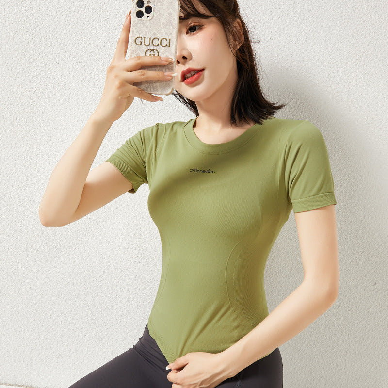Moisture Wicking Shirts Tight Sports Quick-Drying Breathable Stretch Yoga Jacket Women Quick-Drying Fitness T-shirt