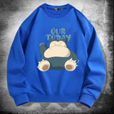 Men and Women Pokemon Pikachu Hoodie Pokémon Snorlax round Neck Sweater