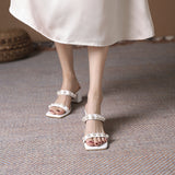 Nude Block Heel Sandals