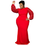 Nina Parker Dresses plus Size Sequin Sleeve Stitching Dress