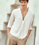 Men's T-Shirt Spring/Summer Men's V-neck Loose T-shirt
