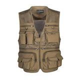 Men Utility Vest Work Zipper Tactical Work Vest Slim Pocket Jacket Summer Vest Mountaineering Quick-Dry Casual Multi-Pocket