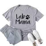 Boy Mama T Shirts Lab Mama Letter Print Short-Sleeve T-shirt