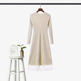 Fairy Dress Fall plus Size Lace Fairy Dress Female Base Sweater Dress