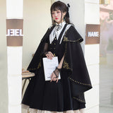Gothic Lolita Harajuku Style Clothing Lolita Autumn and Winter Cloak Thorn Gold Cloak Preppy Style